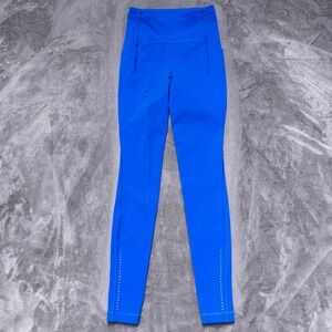 Lululemon Fast and Free 7/8 Leggings Womens 2 Cerulean Nulux Running Active